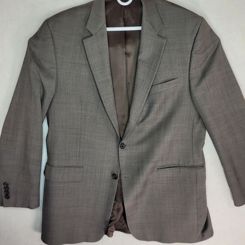 Lauren Ralph Lauren Mens 44L 100% Wool Blazer Gray Sports Coat Jacket